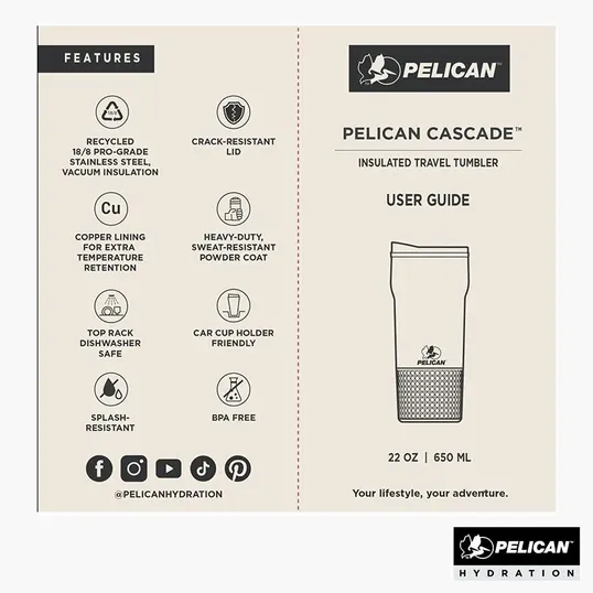 Pelican Cascade™ 22 oz. Recycled Double Wall Stainless Steel Tumbler — view 5