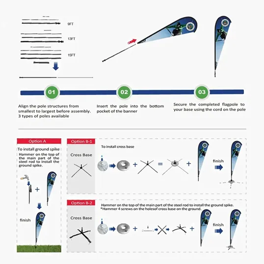 DisplaySplash 15' Single-Sided Teardrop Flag — view 2