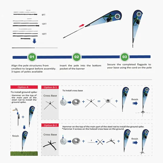 DisplaySplash 15' Single-Sided Teardrop Flag — view 5