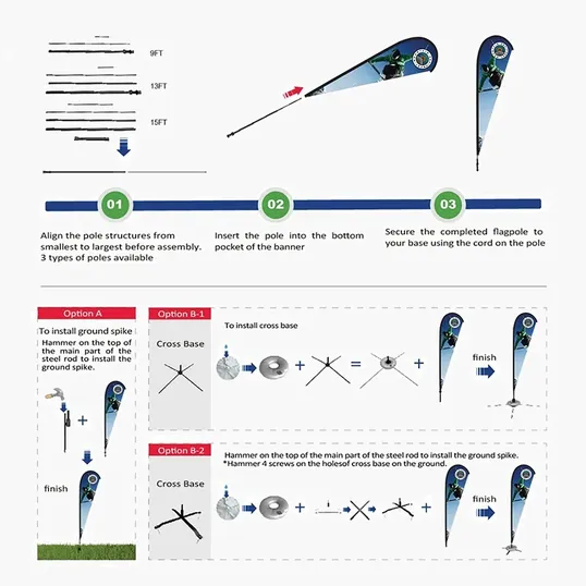 DisplaySplash 9' Double-Sided Teardrop Flag — view 2