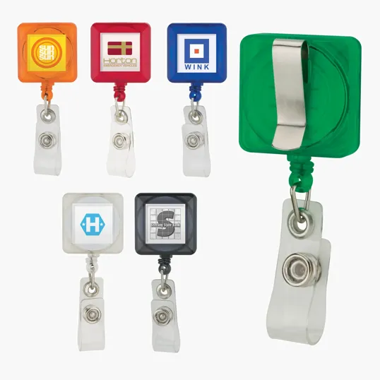 Divo Square Badge Holder with Retractable Clip