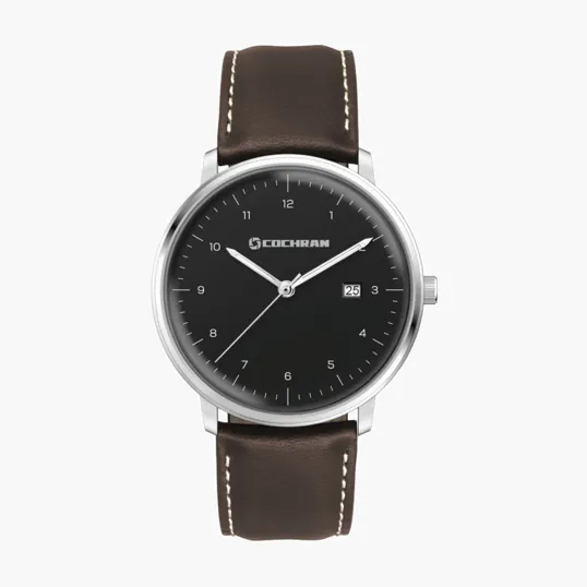39mm Stainless Steel Silver Case Watch with Date