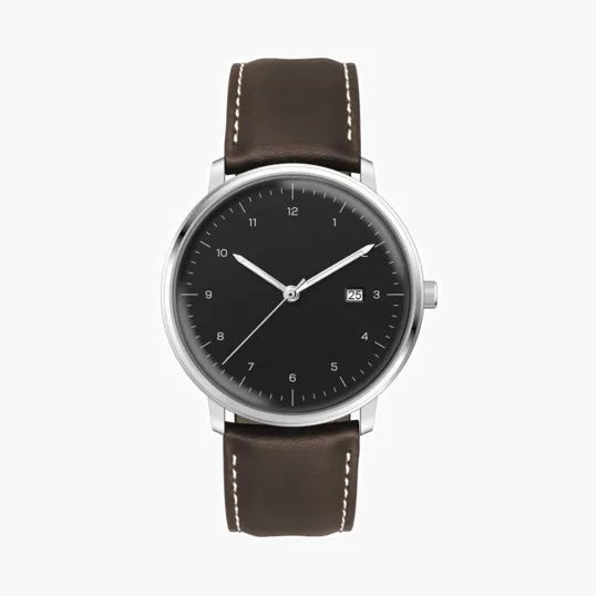 39mm Stainless Steel Silver Case Watch with Date — view 2