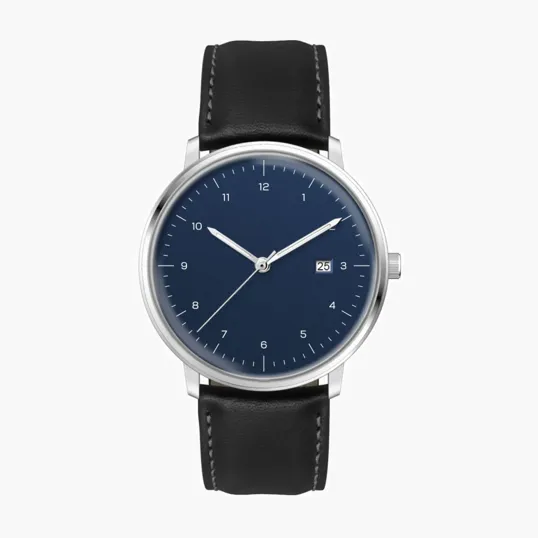 39mm Stainless Steel Silver Case Watch with Date Display — view 2