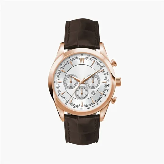 Men's Rose Gold Stainless Steel Watch with Japanese Movement
