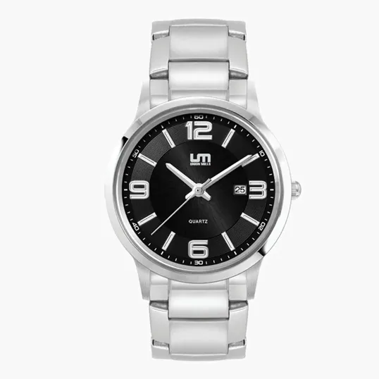 Ladies Stainless Steel Watch with Black Sunray Dial — view 2