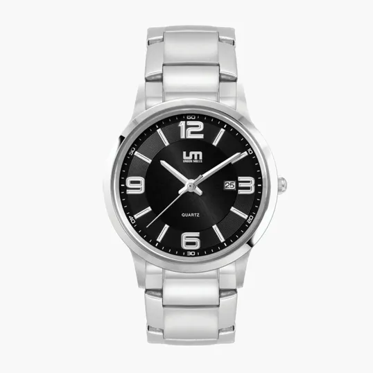 Ladies Stainless Steel Watch with Black Sunray Dial — view 3