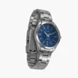 Ladies Blue Dial 33mm Metal Case Watch with Folded Steel Band — view 3