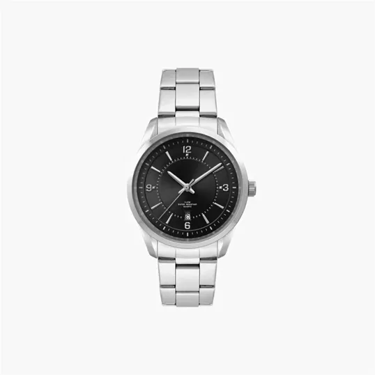 Ladies 33mm Metal Case Watch with Folded Steel Band