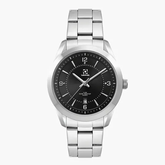 Ladies 33mm Metal Case Watch with Folded Steel Band — view 2