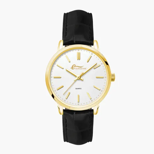 Ladies Gold Plated Metal Case Watch with Japanese Movement