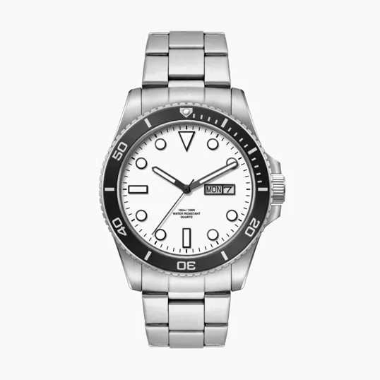 42.5mm Stainless Steel Watch with Black Bezel and Day-Date — view 2