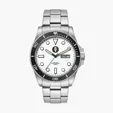 42.5mm Stainless Steel Watch with Black Bezel and Day-Date