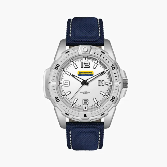 45mm Brushed Silver Metal Case Watch with Date