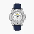 45mm Brushed Silver Metal Case Watch with Date