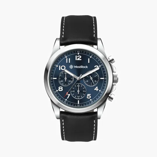 41MM Silver Metal Case Chronograph Watch