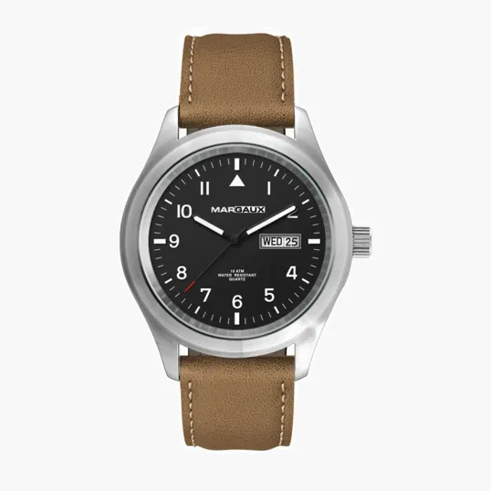 44.2mm Stainless Steel Watch with Day-Date Display