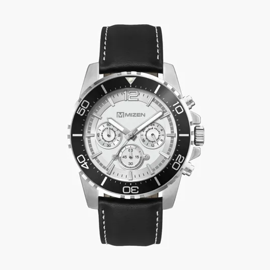 44mm Silver Metal Case Chronograph Watch