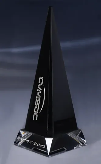 Large York Obelisk Optical Crystal Award