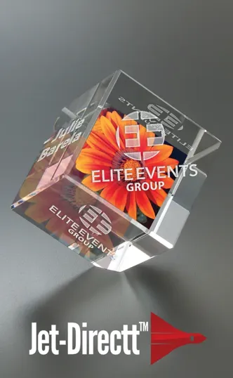 Tilting Cube Optical Crystal Paperweight — view 2