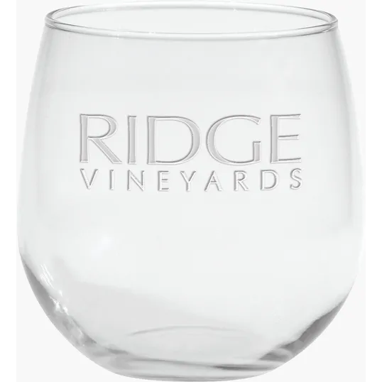 Stemless Red Wine Glass, 16.75 oz., Deep Etched — view 2