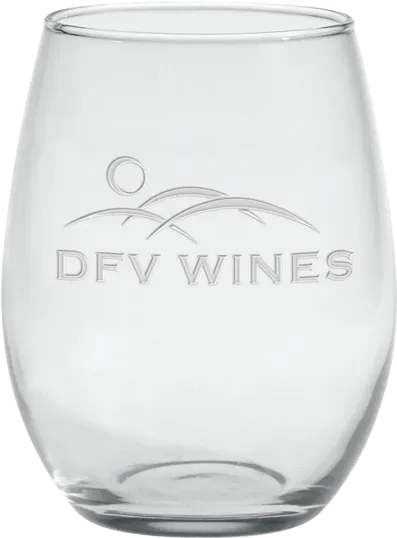 21 oz. Stemless White Wine Glass, Deep Etched — view 2