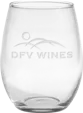 21 oz. Stemless White Wine Glass, Deep Etched