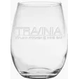 Stemless White Wine Glass, 15 oz., Deep Etched