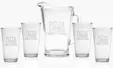 Deep Etched Glass Pitcher and Pint Glass Set