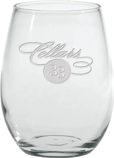 9 oz. Stemless White Wine Glass, Deep Etched — view 2