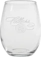 9 oz. Stemless White Wine Glass, Deep Etched