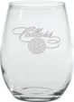 9 oz. Stemless White Wine Glass, Deep Etched — view 2