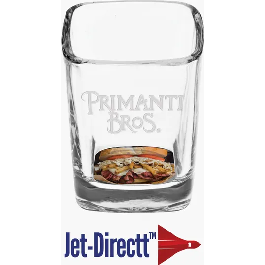 Square Shot Glass, 2.25 oz., Deep Etched — view 2