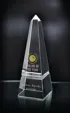 Small Grooved Obelisk in Optical Crystal