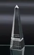 Large Grooved Obelisk in Optical Crystal