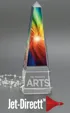 Large Grooved Obelisk in Optical Crystal — view 2