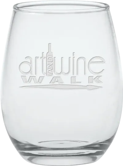 12 oz. Stemless Wine Glass, Deep Etched — view 2