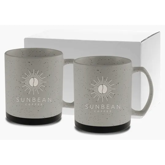 Etched Darien Collection Gift Set, 20 oz. Ceramic Mugs — view 2