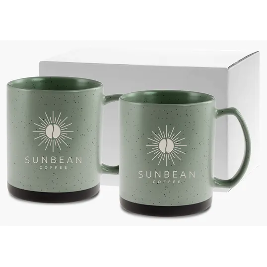 Etched Darien Collection Gift Set, 20 oz. Ceramic Mugs — view 3