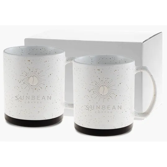 Etched Darien Collection Gift Set, 20 oz. Ceramic Mugs — view 6