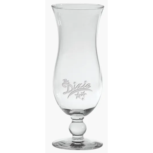 15 oz. Footed Hurricane Glass, Deep Etched