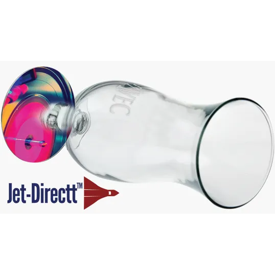 15 oz. Footed Hurricane Glass, Deep Etched — view 2