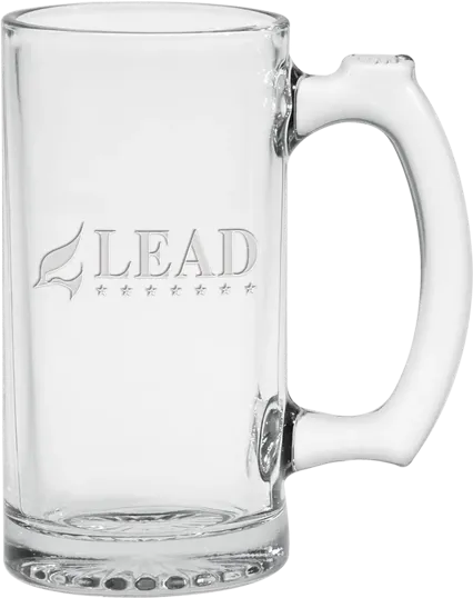 Thumbprint Mug, 12 oz. Glass Tankard — view 2