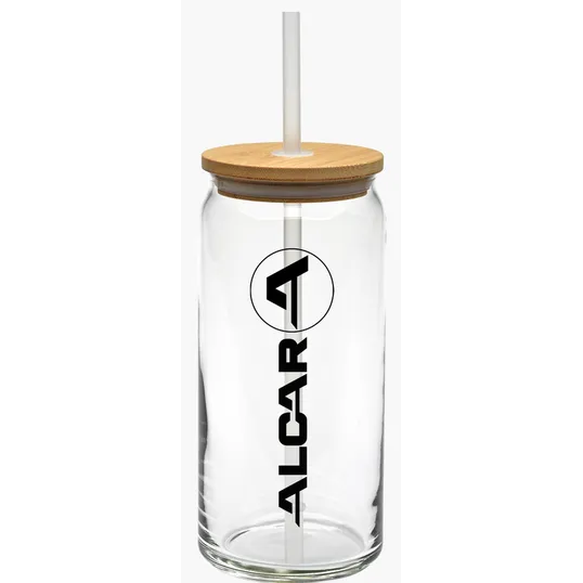 20 oz. Tall Boy Glass with Bamboo Lid