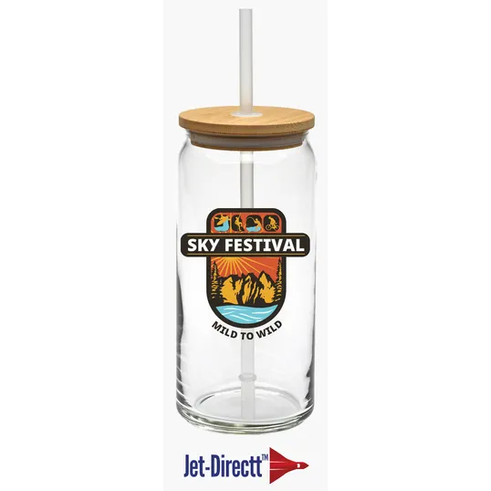 20 oz. Tall Boy Glass with Bamboo Lid — view 2