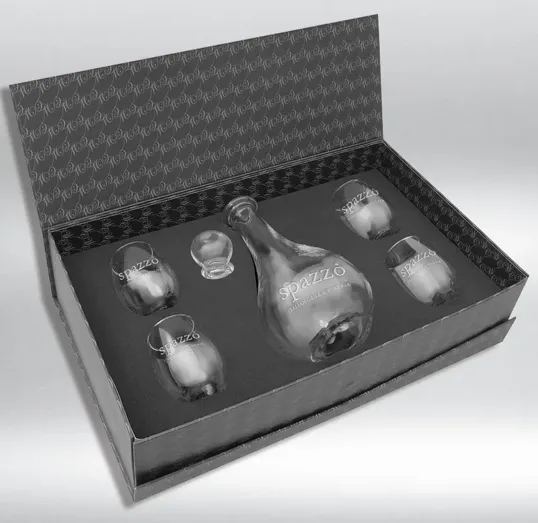 Carafe Gift Set with Deep Etched Stemless Wine Glasses — view 2