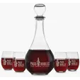 Carafe Gift Set with Deep Etched Stemless Wine Glasses