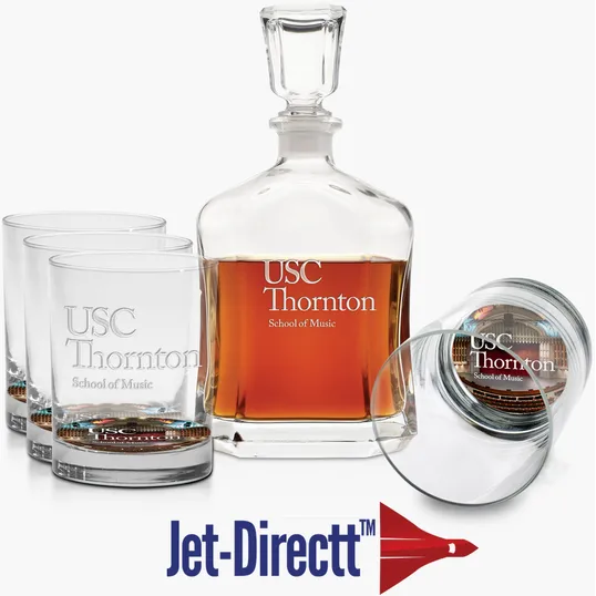 5-Piece Deep Etched Decanter Set — view 2