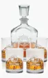 5-Piece Deep Etched Decanter Set