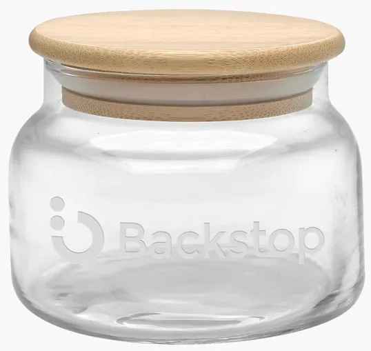Etched Apothecary Jar with Bamboo Lid, 8 oz.